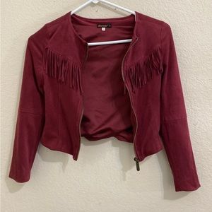 Kids Girls Fringe suede jacket